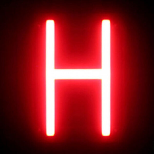 Letra LED Neon H Ancho 97Mm Alto 161Mm Fondo 38Mm - -