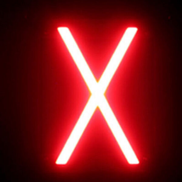Letra LED Neon X Ancho 105Mm Alto 161Mm Fondo 38Mm - -