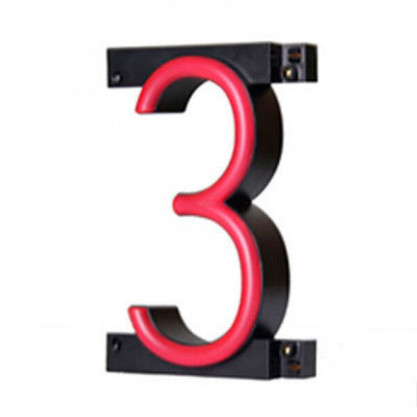 Número LED Neon 3 Ancho 90Mm Alto 161Mm Fondo 38Mm - -