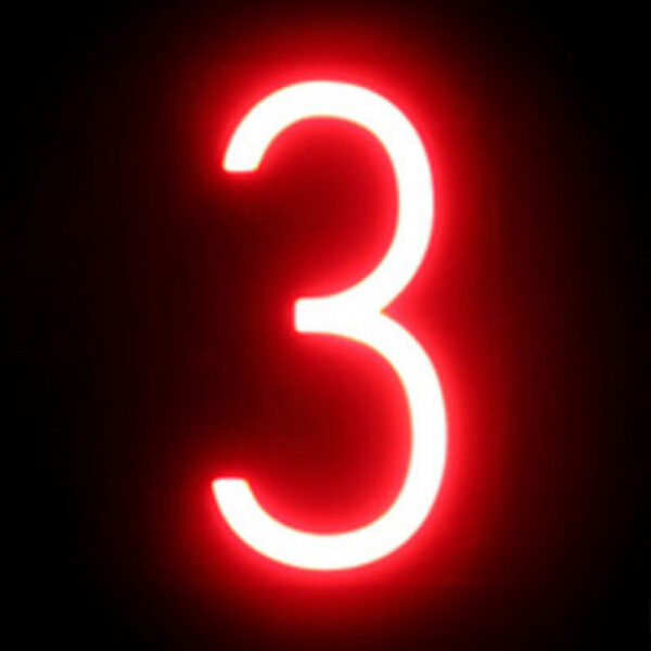 Número LED Neon 3 Ancho 90Mm Alto 161Mm Fondo 38Mm - -