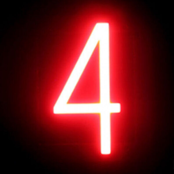 Número LED Neon 4 Ancho 90Mm Alto 161Mm Fondo 38Mm - -