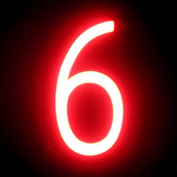 Número LED Neon 6 Ancho 90Mm Alto 161Mm Fondo 38Mm - -