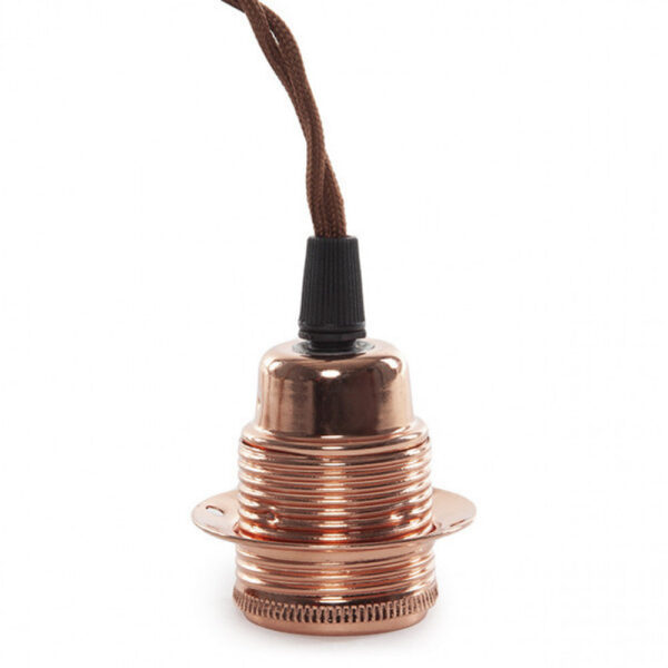 Pendel E27 Cable Trenzado 1000Mm X 0,75Mm de Tela - Rosetón [SC-MPL007]