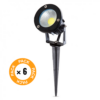 Pack 6 Focos LED Jardines 9W 758Lm 2700ºK Pincho 50.000H [SL-CPDC09-9W-WW-PK6]