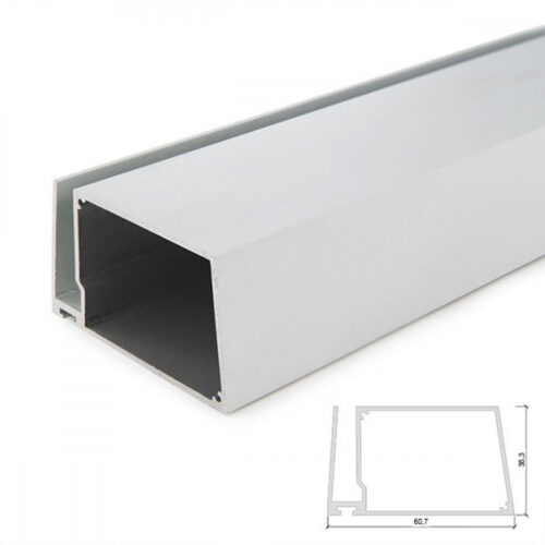 su_g004_2m_0 Perfíl Aluminio para Tira LED Estanterías Cristal Espesor 8Mm - Alojamiento Transformador x 2M