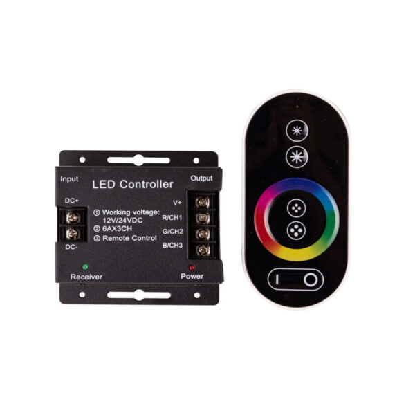 Controlador Rf Tira RGB Mando a Distancia Circular 12-24VDC ► 216/432W