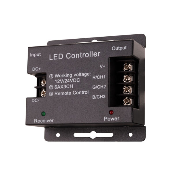 Controlador Rf Tira RGB Mando a Distancia Circular 12-24VDC ► 216/432W