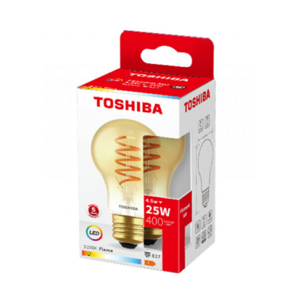 Bombilla LED TOSHIBA  E27 A60 4.5W 400Lm Blanco Cálido [TO-DELS-FBA44P5SAAF11]