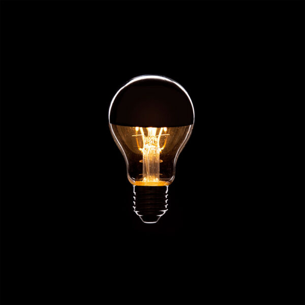 Bombilla LED E27 4W  273Lm 2000ºK Filamento A6 Reflector Plata 40.000H [WR-A60-SILVER-4W-WW