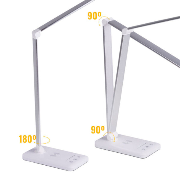 Lámpara de Mesa LED con Cargador Teléfono Inalámbrico 6W 420Lm CCT (Tonalidad Luz Regulable)