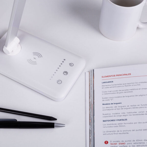 Lámpara de Mesa LED con Cargador Teléfono Inalámbrico 6W 420Lm CCT (Tonalidad Luz Regulable)