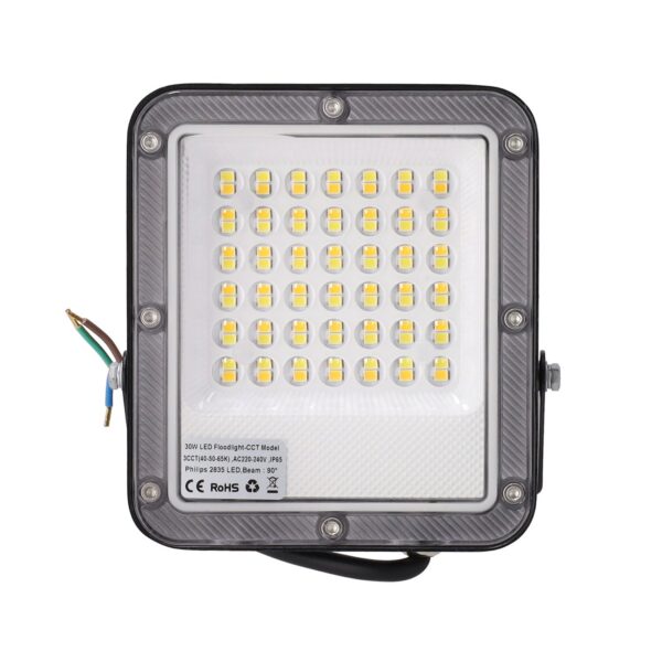 Foco Proyector LED 30W 110Lm/W 90º 220-240VAC IP65 CCT (Tonalidad Luz Regulable) 4000/5000/6500ºK