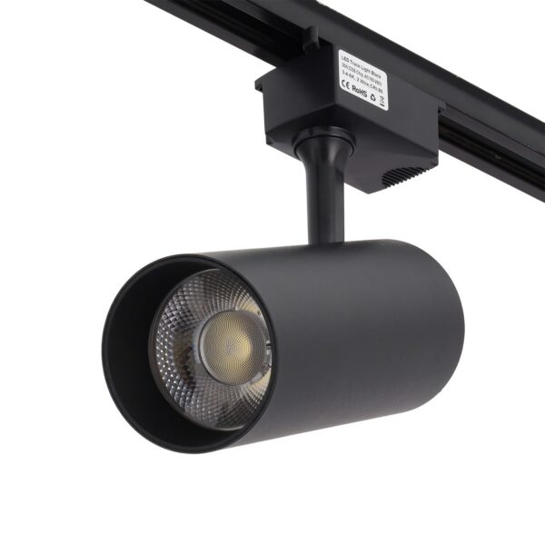 Foco de Carril Monofásico 30W COB Regulable Flicker Free Negro CCT (Tonalidad Luz Regulable) 3000-6000ºK [1916-TL-30W-M-CCT-B])