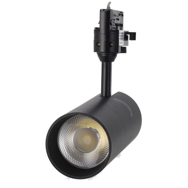 Foco de Carril Trifásico 30W COB Regulable Flicker Free Negro CCT (Tonalidad Luz Regulable) 3000-6000ºK [1916-TL-30W-T-CCT-B]