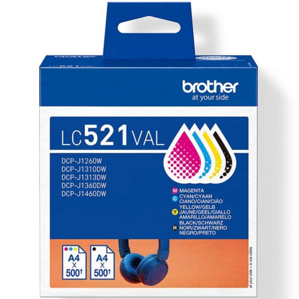 art_bro-c-lc521val_1 Cartucho de Tinta Original Brother LC-521VAL Multipack/ Cian/ Magenta/ Amarillo/ Negro