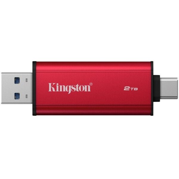 Disco Externo SSD Kingston Dual Portable SSD 2TB/ USB Tipo-C y USB 3.2/ Rojo