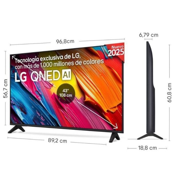 Televisor LG QNED AI QNED70 43QNED70A6A 43"/ Ultra HD 4K/ Smart TV/ WiFi