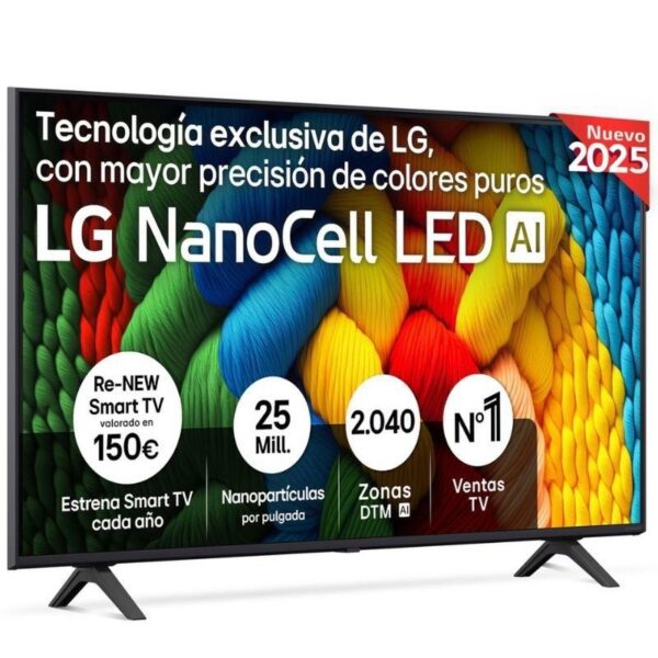 Televisor LG NanoCell 50NANO80A6B 50"/ Ultra HD 4K/ Smart TV/ WiFi