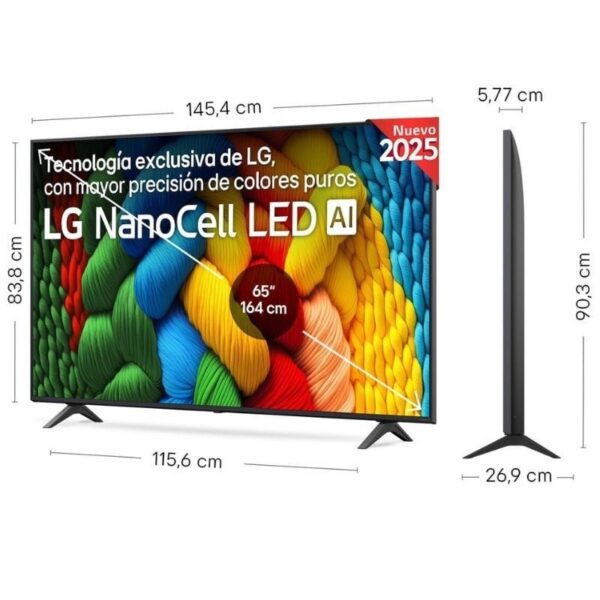 Televisor LG NanoCell 65NANO80A6B 65"/ Ultra HD 4K/ Smart TV/ WiFi