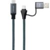 Cable USB 3.2 Tipo-C Nanocable 10.01.4111-L150-COMB/ USB Tipo-C Macho + USB Macho - USB Tipo-C Macho/ Hasta 100W/ 20Gbps/ 1.5m/ Gris y Negro