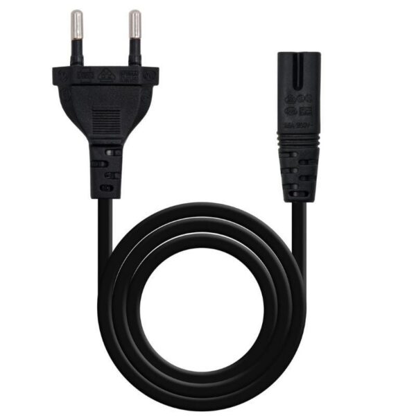 Cable Alimentación Forma 8 Nanocable 10.22.0402-L300/ CEE7/16 Macho - C7 Hembra/ 3m/ Negro