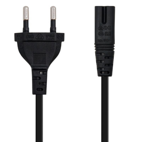 Cable Alimentación Forma 8 Nanocable 10.22.0402-L300/ CEE7/16 Macho - C7 Hembra/ 3m/ Negro