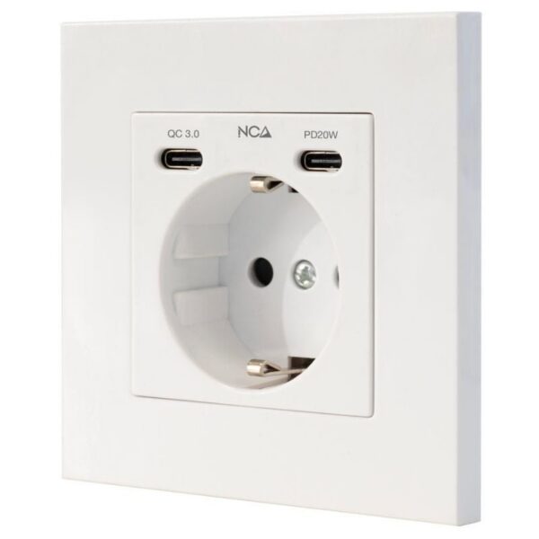 Roseta de Pared Nanocable 10 35 0012/ 1 Schuko/ 2 USB