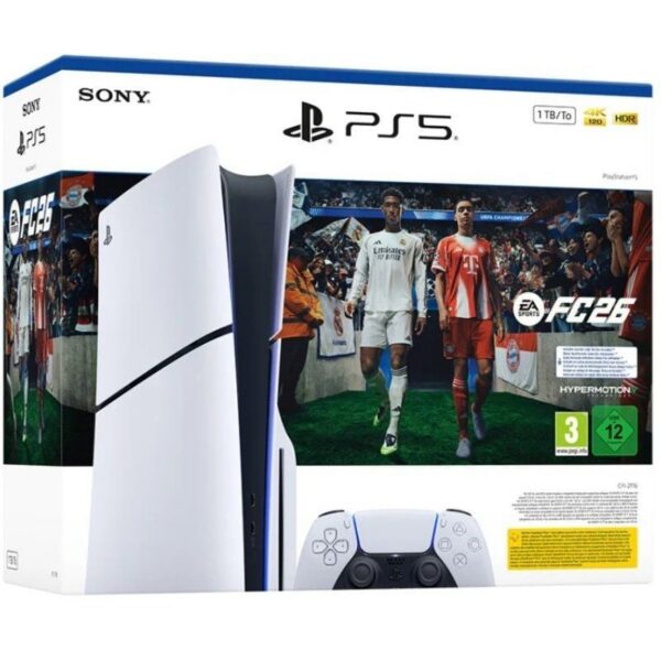 Consola Sony Playstation 5 - PS5 Slim Estándar 1TB/ Incluye Mando Dual Sense y Código de Juego EA Sports FC 26/ Chassis E