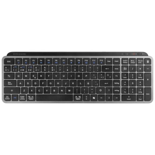 art_tac-tec20mk-silenkeys20bk_1 Teclado Compacto Inalámbrico por Bluetooth Mars Gaming MK-SILENKEYS/ Negro