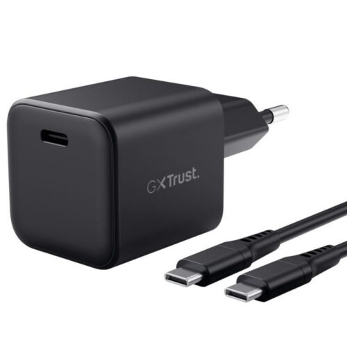 Cargador de Pared GaN Trust Gaming GXT 1258 Switch 2/ 1xUSB Tipo-C/ Incluye Cable USB Tipo-C/ 65W
