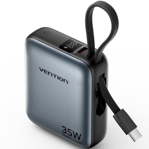 art_ven-bat20fhfh0_1 Powerbank 10000mAh Vention FHFH0/ 35W/ Gris/ Incluye Cable USB Tipo-C