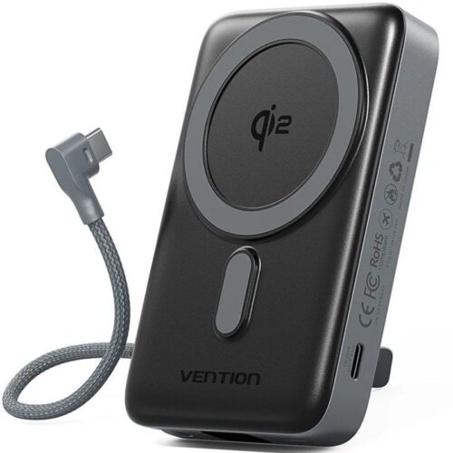 art_ven-bat20fkhh0_1 Powerbank 10000mAh Vention FKHH0/ 35W/ Wireless/ Gris/ Incluye Cable USB Tipo-C