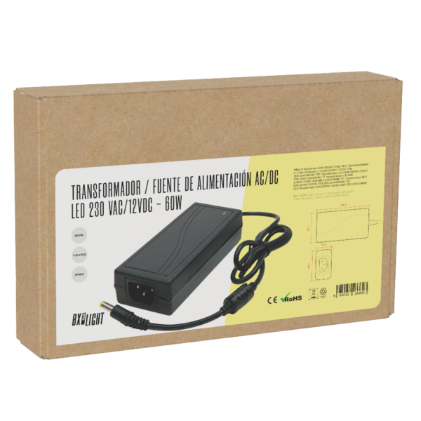 Transformador LED 60W 230VAC/12VDC IP20  [BX3-21900060W]
