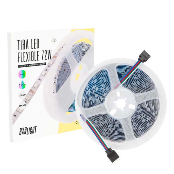 [BX3-219012-RGB-IP33] Tiras de Led Flexible 72W IP20 RGB 12 VDC  5 m. [BX3-219012-RGB-IP33]