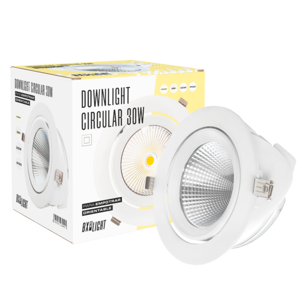 Foco Downlight LED 30W  3000Lm 6000ºK Orientable UGR17 50.000H    [BX3-30W-G-CW]