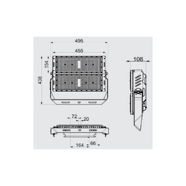 Foco Proyector LED 500W Stadium 75000Lm Driver Meanwell 1-10V IP65 Philips 3030 100.000H