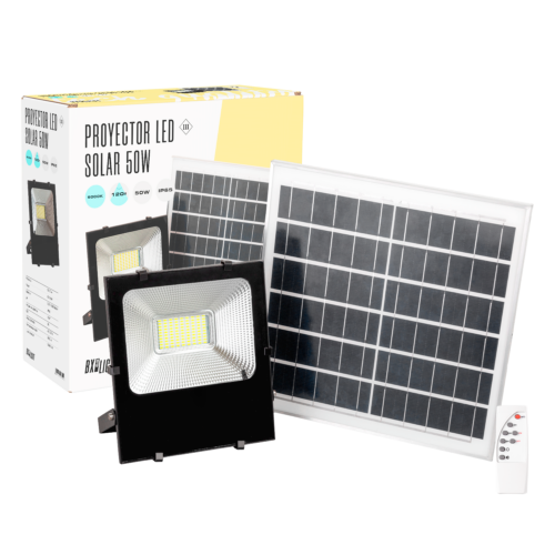 Foco Proyector LED 50W 5.000Lm 6000ºK Solar Sensor 50W + Control Remoto Panel 6V/15W 40.000H  [BX3-626004-CW]