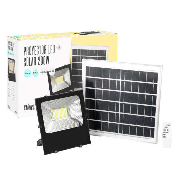 Foco Proyector LED 200W 20.000Lm 6000ºK Solar Sensor 200W + Control Remoto Panel 6V/30W 40.000H  [BX3-626006-CW]
