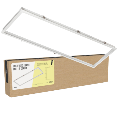 Pack 6 Marco Aluminio Panel LED 120x30Cm  [BX3-AF-1200x300]