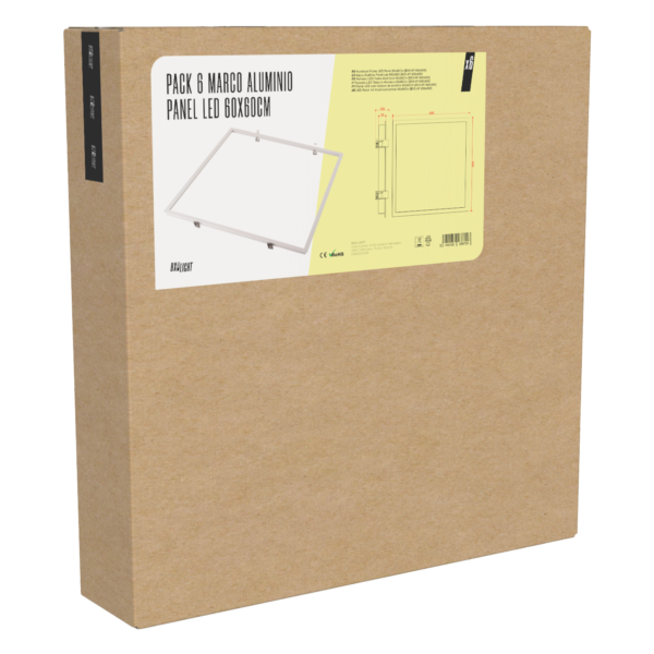 Pack 6 Marco AluMinio Panel Led 600x600 [BX3-AF-600x600]