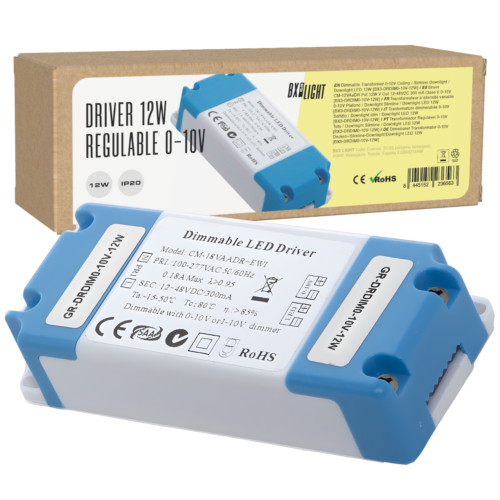 Driver CM-12VAaDR Pot.12W V Out 12-48VDC 300 mA Clase II 0-10V [BX3-DRDIM0-10V-12W]
