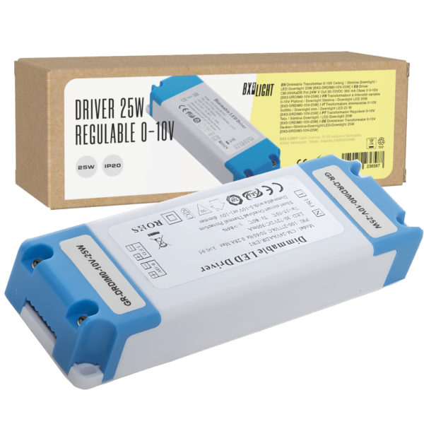 Driver CM-24VAaDR Pot.24W V Out 30-72VDC 300 mA Clase II 0-10V [BX3-DRDIM0-10V-25W]