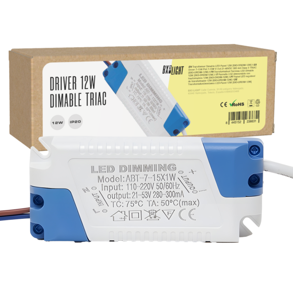 Driver 7-15W Pot.7-15W V Out 21-48VDC 300 mA Clase II TRIAC [BX3-DRDIM-12W]