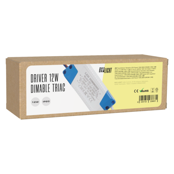 Driver 7-15W Pot.7-15W V Out 21-48VDC 300 mA Clase II TRIAC [BX3-DRDIM-12W]