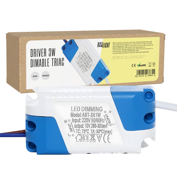 Driver ABT-3X1W Pot.3W V Out 10VDC 300 mA Clase II TRIAC [BX3-DRDIM-3W]