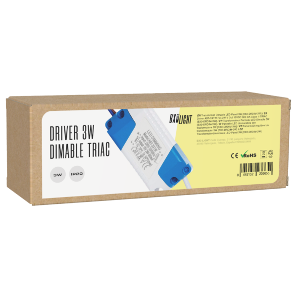 Driver 6-7W Pot.6-7W V Out 18-23VDC 300 mA Clase II TRIAC [BX3-DRDIM-6W]