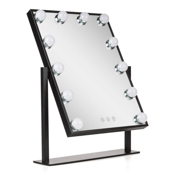 Espejo Iluminado Maquillaje Led 4200ºK 41x47 - 5Cm Regulable Negro 40.000H [BX3-ESLED-03-B]