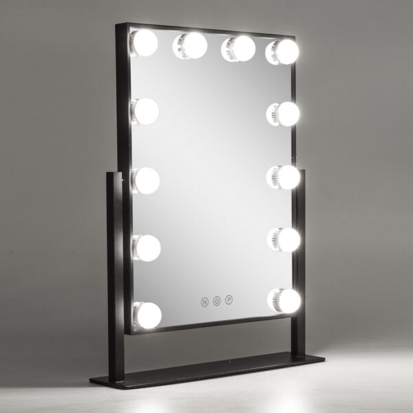 Espejo Iluminado Maquillaje Led 4200ºK 41x47 - 5Cm Regulable Negro 40.000H [BX3-ESLED-03-B]