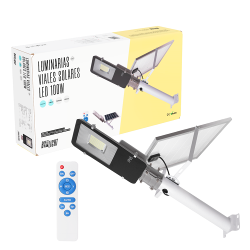 bx3_far_sol_100w_cw_0 Luminarias Viales Solar - Alumbrado Publico - Farolas Led - Entornos Urbanos y Residenciales 100W IP65 6000 k [BX3-FAR-SOL-