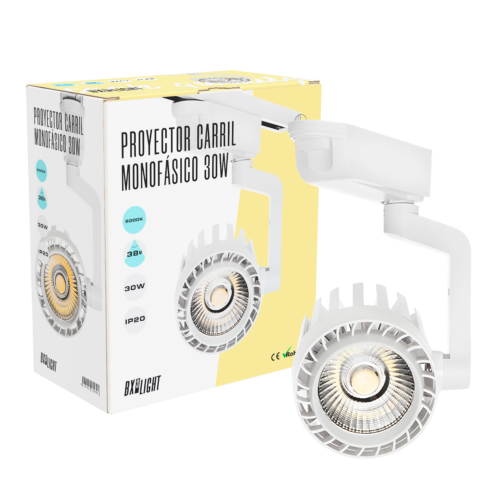 Foco de Carril LED 30W 2.600Lm 6000ºK "Faith" Monofásico 40.000H   [BX3-FC-D-30-CW]